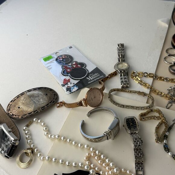 Vintage Jewelry 3 Lbs Mixed Lot Costume Fashion Rings Necklaces Chains Bracelets - Picture 6 of 12